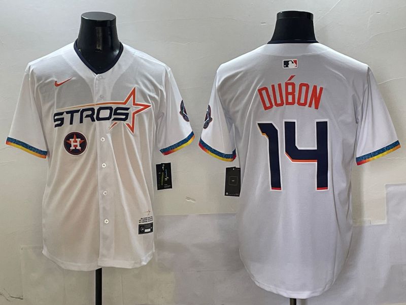 Men Houston Astros #14 Dubon White Fourth generation Joint Name Nike 2025 MLB Jersey style 11->houston astros->MLB Jersey